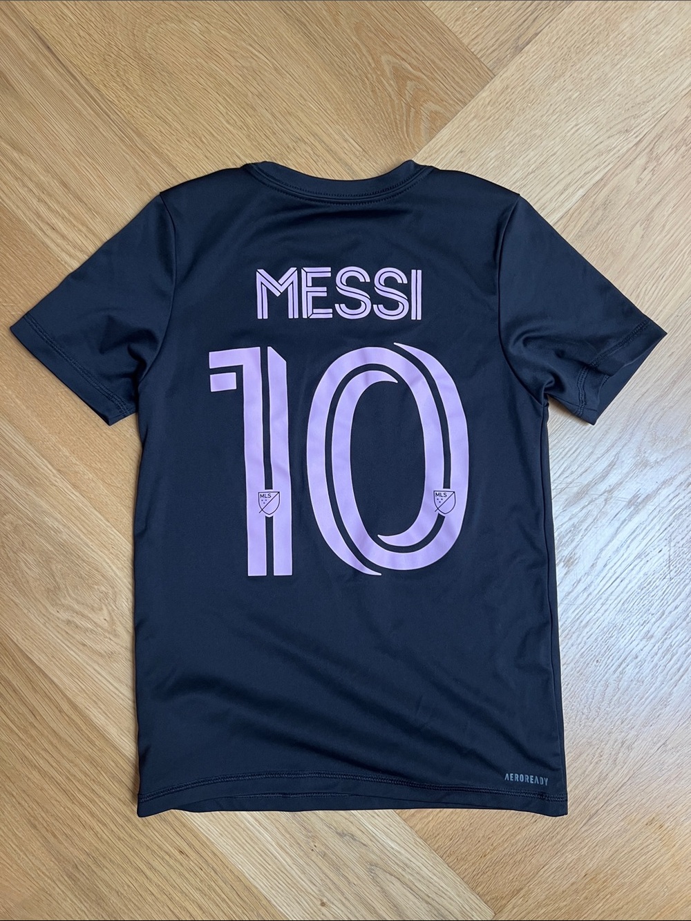 Adidas Kids Black Jersey with Pink Messi 10